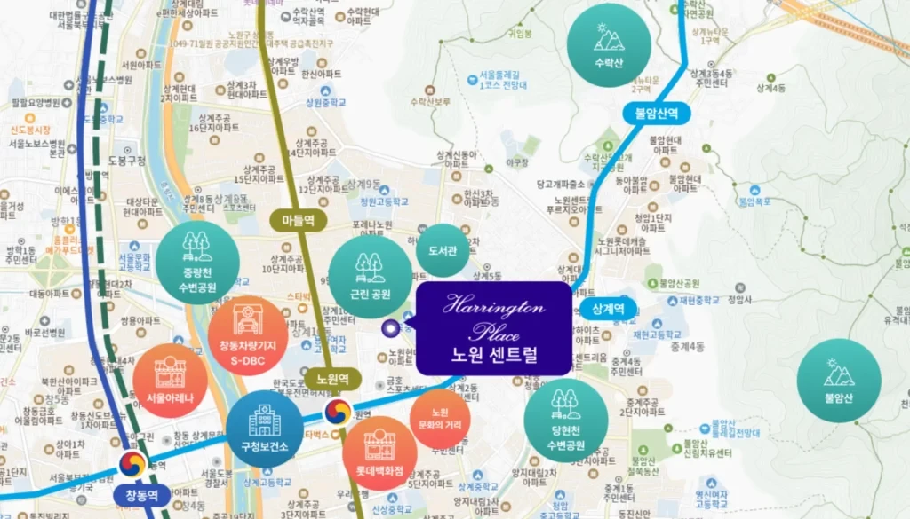 해링턴플레이스 노원 센트럴 2차 무순위 임의공급 15세대|8월 31일·8.1~8.7억 3 해링턴플레이스 노원 센트럴 2차 무순위 입지 환경