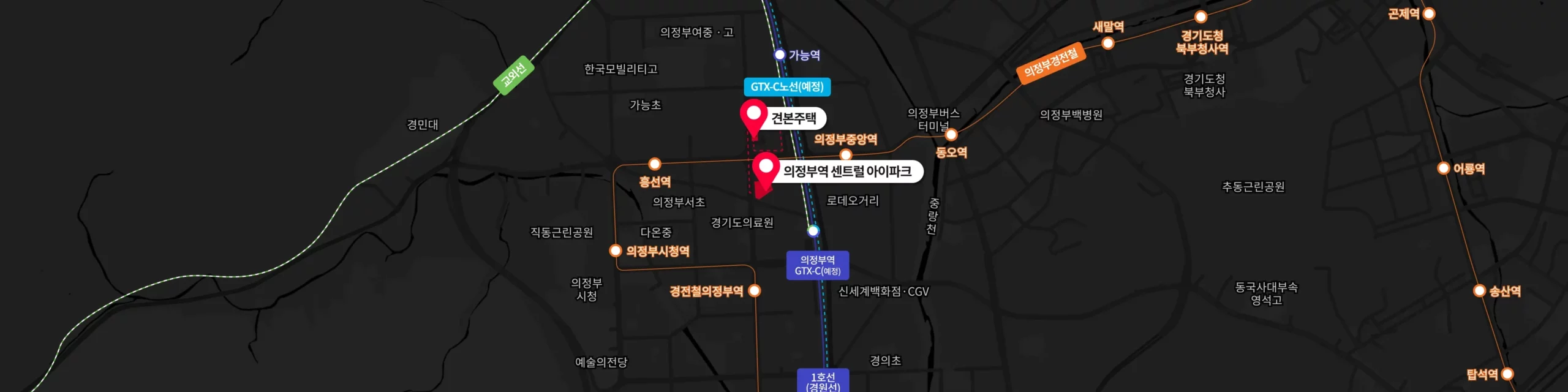 의정부역 센트럴 아이파크 3차 무순위 임의공급 15세대|8월 21일·7.4~8.3억 3 의정부역 센트럴 아이파크 3차 무순위 입지 환경