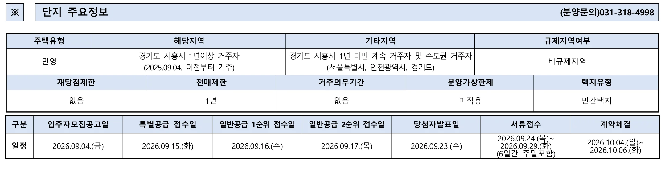 시흥 은계 에피트 청약 분양가 24세대|9월 16일·3.1~4.8억 3 시흥 은계 에피트 청약 주요 정보