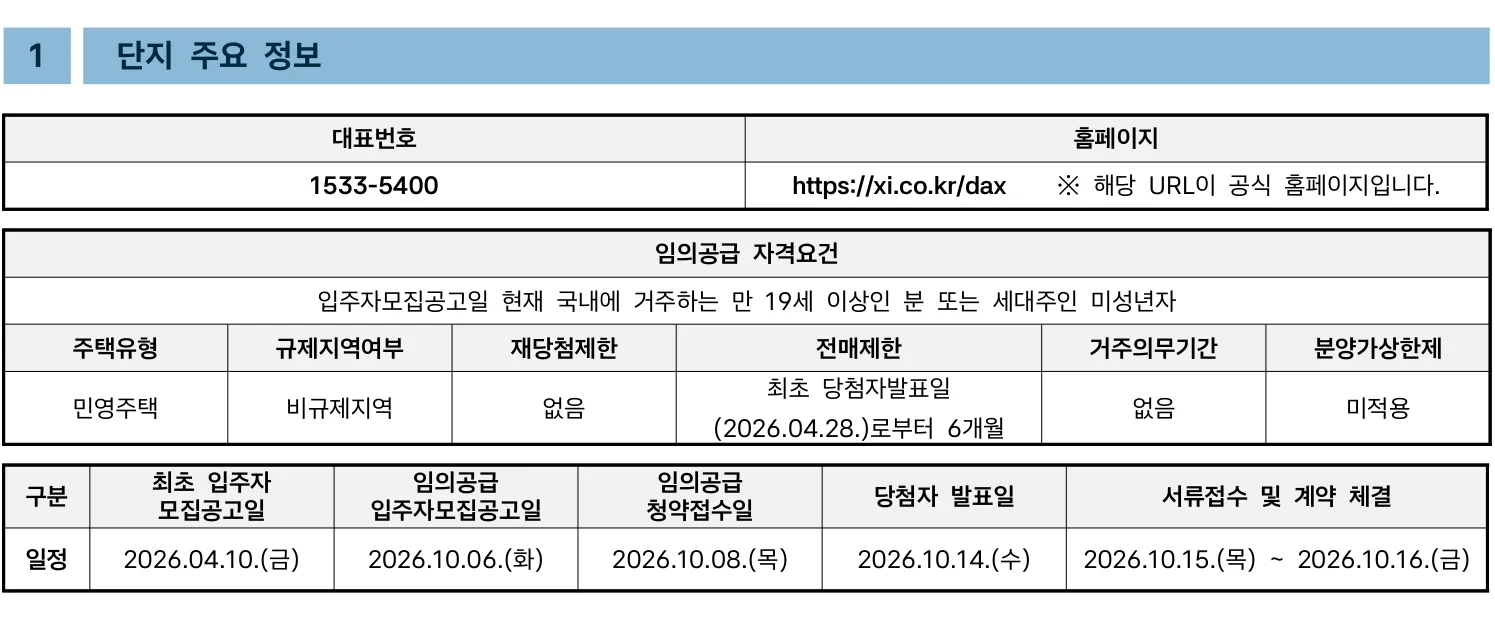 도안자이 센텀리체 1단지 2단지 무순위 임의공급 청약 일정·분양가 1 도안자이 센텀리체 1단지 청약 주요 정보