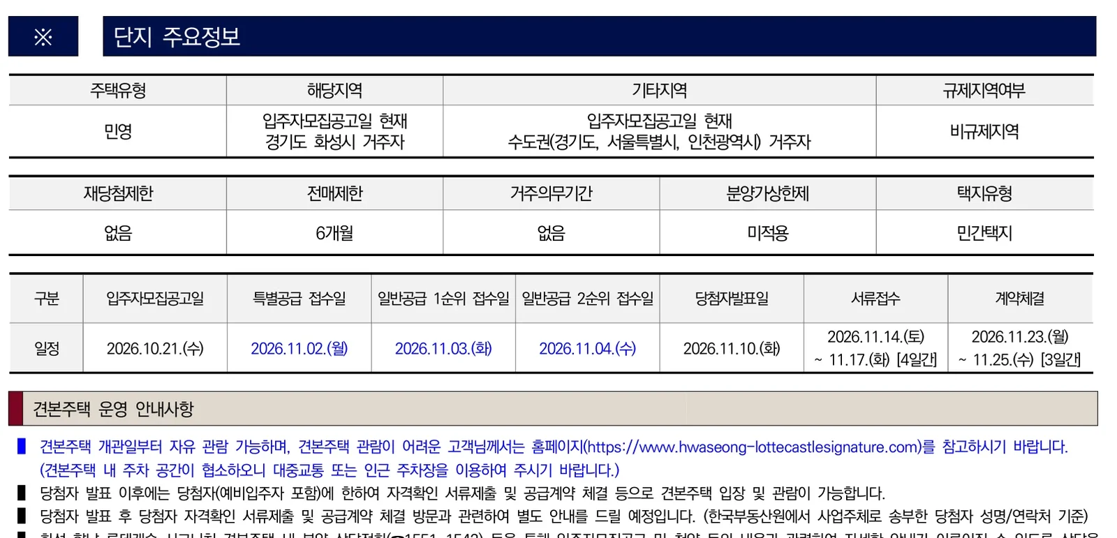 화성 향남 롯데캐슬 시그니처 분양가와 청약 일정|전용 84㎡ 중심 1,542세대 대단지 공급 3 화성 향남 롯데캐슬 시그니처 청약 주요 정보