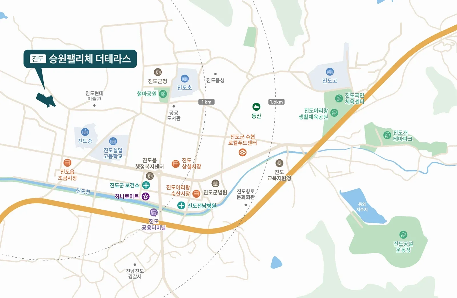 진도 승원팰리체 더 테라스 청약 분양가|10월 14일·3.7~3.8억 2 진도 승원팰리체 더 테라스 입지 환경
