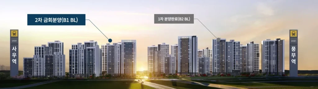 풍무역세권 수자인 그라센트 2차 5차 무순위 임의공급 5차 4세대|10월 30일·105㎡ 7.6~8.3억 2 풍무역세권 수자인 그라센트 2차 5차 무순위 단지 조감도