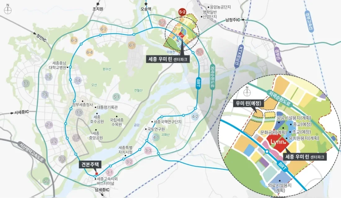 세종 우미 린 센터파크 무순위 5세대|10월 6일·5.8~6.4억 3 세종 우미 린 센터파크 무순위 입지 환경